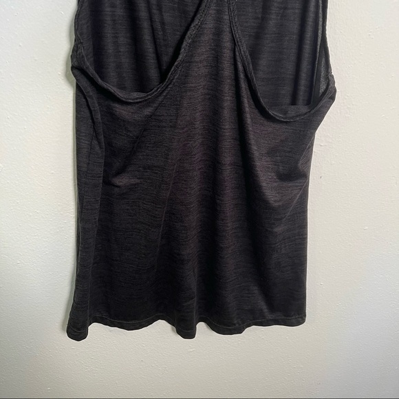 Layer 8 Racerback Tank Top Heathered Black Mesh - Picture 9 of 10